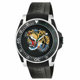 Gucci Dive Tiger Black Dial Black Rubber Strap Watch For Men - YA136318 Authentic Buy Shop Now