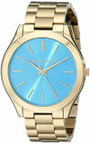 Michael Kors Slim Runway Blue Dial Gold Steel Strap Watch for Women - MK3265 Authentic Buy Shop Now