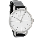 Calvin Klein Evan White Dial Black Leather Strap Watch for Women - K7B231CY Authentic Buy Shop Now
