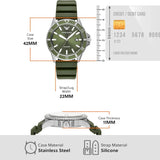 Emporio Armani World Explorer Green Dial Green Silicone Strap Watch for Men - AR11638 Authentic Buy Shop Now