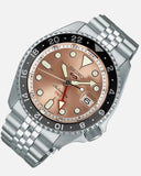 Seiko 5 Sports GMT Thong Sia Limited Edition Brown Dial Silver Steel Strap Watch for Men - SSK043K1 Authentic Buy Shop Now
