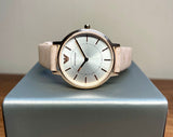 Emporio Armani Classic White Dial Beige Leather Strap Watch For Women - AR11008 Authentic Buy Shop Now