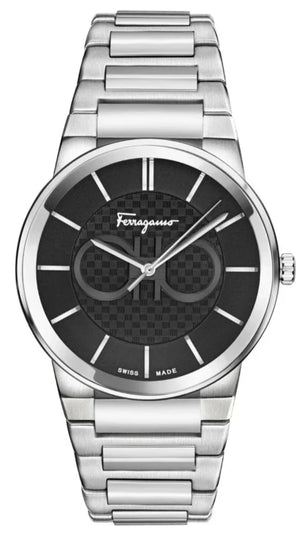Salvatore Ferragamo Sapphire Bracelet Black Dial Silver Steel Strap Watch For Men - SFHP01124 Authentic Buy Shop Now