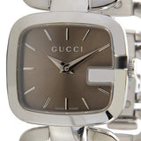 Gucci G Gucci Brown Dial Silver Steel Strap Watch For Women - YA125507 Authentic Buy Shop Now