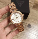 Guess Park Ave White Dial Rose Gold Steel Strap Watch for Women - W0767L3 Authentic Buy Shop Now
