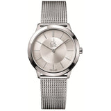 Calvin Klein Minimal White Dial Silver Mesh Bracelet Watch for Women - K3M23126 Authentic Buy Shop Now