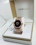 Versace Palazzo Empire Black Dial Rose Gold Steel Strap Watch for Men - VERD00718 Authentic Buy Shop Now