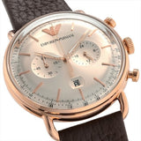 Emporio Armani Aviator Grey Dial Brown Leather Strap Watch For Men - AR11106 Authentic Buy Shop Now
