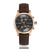 Hugo Boss Jet Grey Dial Brown Leather Strap Watch for Men - 1513281 Authentic Buy Shop Now