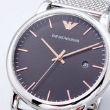 Emporio Armani Luigi Analog Black Dial Silver Mesh Bracelet Watch For Men - AR11272 Authentic Buy Shop Now