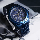 Guess Flagship Chronograph Blue Dial Blue Steel Strap Watch for Men - W0601G2 Authentic Buy Shop Now