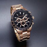 Michael Kors Layton Chronograph Black Dial Rose Gold Steel Strap Watch For Men - MK8824 Authentic Buy Shop Now