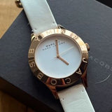Marc Jacobs Blade White Dial White Leather Strap Watch for Women - MBM1201 Authentic Buy Shop Now