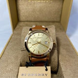 Burberry The City Gold Dial Brown Leather Strap Watch for Women - BU9133 Authentic Buy Shop Now