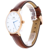 Daniel Wellington Dapper St Mawes White Dial Brown Leather Strap Watch For Women - DW00100091 Authentic Buy Shop Now
