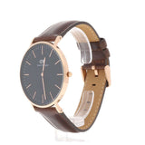 Daniel Wellington Classic St Mawes Black Dial Brown Leather Strap Watch For Men - DW00100124 Authentic Buy Shop Now