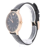 Emporio Armani Kappa Quartz Black Dial Black Leather Strap Watch For Women - AR11064 Authentic Buy Shop Now
