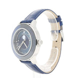 Swarovski Octea Lux Moon Crystal Blue Dial Blue Leather Strap Watch for Women - 5516305 Authentic Buy Shop Now