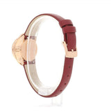 Swarovski Crystal Flower Red Dial Red Leather Strap Watch for Women - 5552780 Authentic Buy Shop Now
