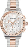 Salvatore Ferragamo 1927 Chrono Silver Dial Two Tone Steel Strap Watch for Men - SFKZ00623 Authentic Buy Shop Now