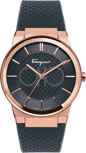 Salvatore Ferragamo Sapphire Black Dial Black Silicone Strap Watch for Men - SFHP00420 Authentic Buy Shop Now