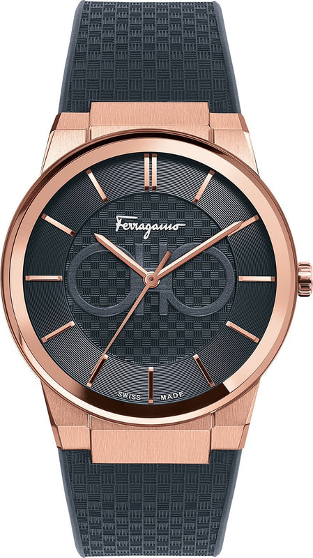 Salvatore Ferragamo Sapphire Black Dial Black Silicone Strap Watch for Men - SFHP00420 Authentic Buy Shop Now