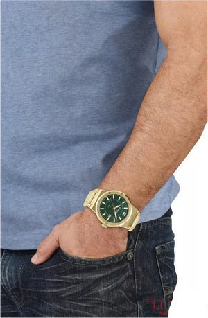 Salvatore Ferragamo F-80 Green Dial Gold Steel Strap Watch for Men - SFHY02921 Authentic Buy Shop Now