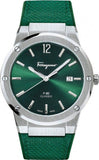 Salvatore Ferragamo F-80 Classic Green Dial Green Leather Strap Watch for Men - SFDT00519 Authentic Buy Shop Now