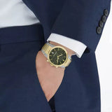 Salvatore Ferragamo Sapphire Chrono Green Dial Two Tone Steel Strap Watch for Men - SFME01223 Authentic Buy Shop Now