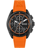 Hugo Boss Volane Black Dial Orange Silicone Strap Watch for Men - 1513957 Authentic Buy Shop Now
