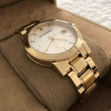 Burberry The City White Dial Gold Steel Strap Watch for Women - BU9103 Authentic Buy Shop Now