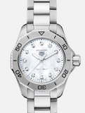 Tag Heuer Aquaracer Professional 200 Quartz Diamond Mother of Pearl Dial Silver Steel Strap Watch for Women - WBP1416.BA0622 Authentic Buy Shop Now