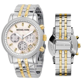 Michael Kors Ritz Chronograph White Dial Two Tone Steel Strap Watch for Women - MK5057 Authentic Buy Shop Now