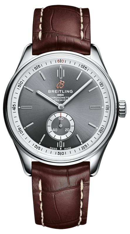 Breitling Premier Automatic 40mm Grey Dial Brown Leather Strap Watch for Men - A37340351B1P2 Authentic Buy Shop Now