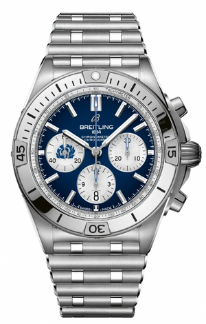 Breitling Chronomat B01 42 Six Nations Scotland Blue Dial Silver Steel Strap Watch for Men - AB0134A51C1A1 Authentic Buy Shop Now