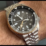 Seiko 5 Sports GMT US Special Edition Automatic Grey Dial Silver Steel Strap Watch For Men - SSK021K1 Authentic Buy Shop Now