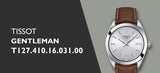 Tissot Gentlemen Silver Dial Brown Leather Strap Watch for Men - T127.410.16.031.01 Authentic Buy Shop Now