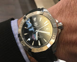 Tag Heuer Aquaracer Automatic Caliber 5 Black Dial Black Rubber Strap Watch for Men - WAY2110.FT8021 Authentic Buy Shop Now