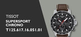 Tissot Supersport Chrono Black Dial Brown Leather Strap Watch for Men - T125.617.16.051.01 Authentic Buy Shop Now