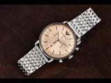 Emporio Armani Aviator Chronograph Beige Dial Silver Steel Strap Watch For Men - AR11239 Authentic Buy Shop Now
