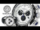 Versace V-Ray Quartz Silver Dial Black Leather Strap Watch for Men - VDB010014 Authentic Buy Shop Now