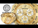 Versace Dylos Chronograph Gold Dial Gold Steel Strap Watch for Men - VQC040015 Authentic Buy Shop Now