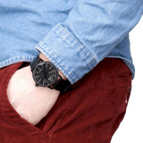 Calvin Klein Post Minimal Black Dial Black Leather Strap Watch for Men - K7621401 Authentic Buy Shop Now
