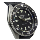 Seiko 5 Sport Automatic Black Dial Black Silicone Strap Watch For Men - SRPD65K3 Authentic Buy Shop Now
