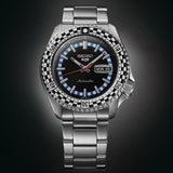 Seiko 5 Sports Checker Flag Special Edition Black Dial Silver Steel Strap Watch For Men - SRPK67K1 Authentic Buy Shop Now