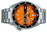 Seiko 5 Sports Double Hurricane Retro Orange Dial Silver Steel Strap Watch For Men - SRPK11K1 Authentic Buy Shop Now