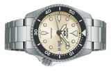 Seiko 5 Sports SKX Automatic Cream Dial Silver Steel Strap Watch For Men - SRPK31K1 Authentic Buy Shop Now