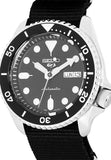 Seiko 5 Sports SKX Automatic Black Dial Black NATO Strap Watch For Men - SRPD55K3 Authentic Buy Shop Now