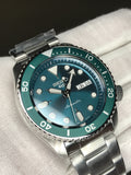 Seiko 5 Sports Automatic Green Dial Silver Steel Strap Watch For Men - SRPD61K1 Authentic Buy Shop Now