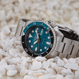Seiko 5 Sports SKX Skeleton Green Dial Silver Steel Strap Watch For Men - SRPJ45K1 Authentic Buy Shop Now